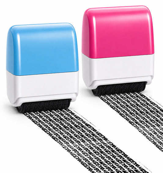 2 Pack Address Blocker Stamp, Confidential Roller Stamp Guard Your ID
