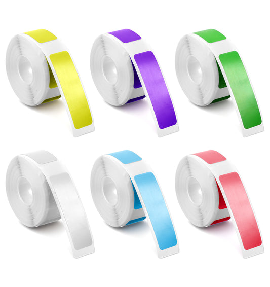 960 PCS Label Maker Tape, 6 Rolls Thermal D30 Label Maker Tapes with Self-Adhesive Waterproof Adhesive for Office Home Use (4 * 1.2 Cm, 6 Colors)