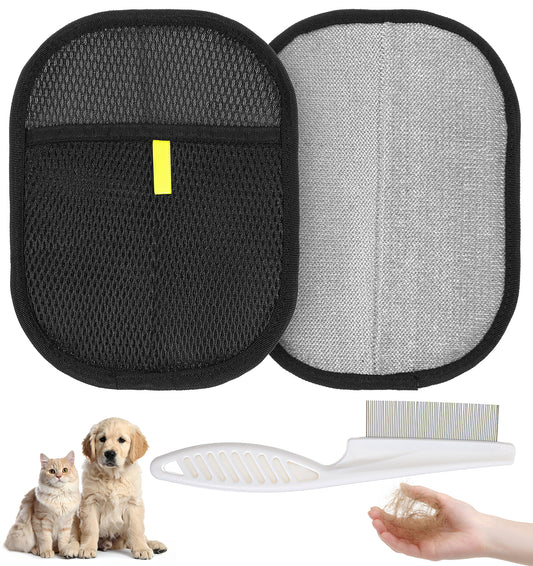 ValueBargain Pet Hair Removal Gloves, Electrostatic Pet Hair Remover for Cats Dogs, Reusable Washable Grooming Gloves for Furniture Bed Sheets Clothes Car Seats