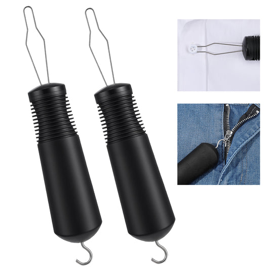 Guduling 2pcs Button Hook, Button Hook for Wedding Dress, Zipper Pull Helper, Buttons Fastener Tool for Shirt, Easy-Grip One Hand Arthritis Aids for Seniors Handicapped
