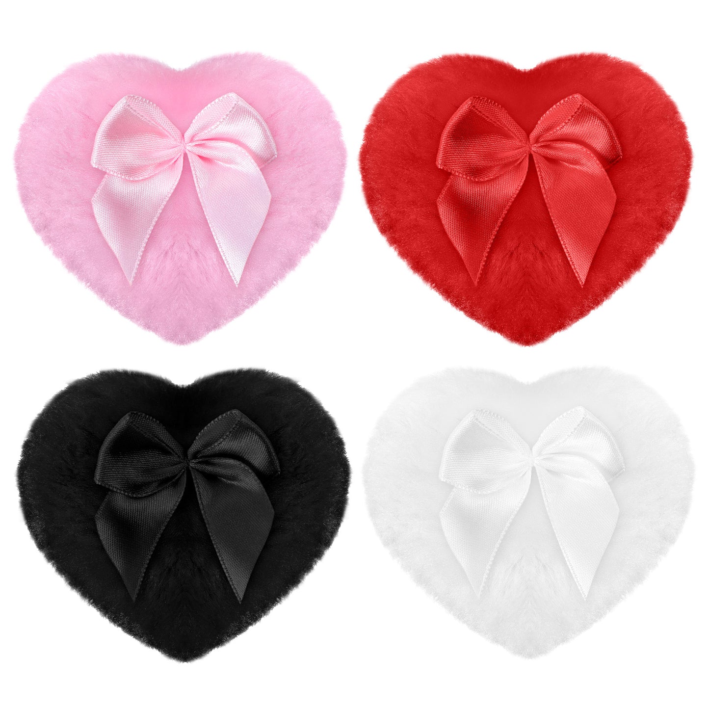 Guduling 4 Pcs Large Powder Puff,Heart Dusting Powder Puff,Soft Face Body Powders Puffs, Washable Reusable Makeup Puffs for Body Powders Wet Dry Makeup Tool for Baby & Kid & Adult