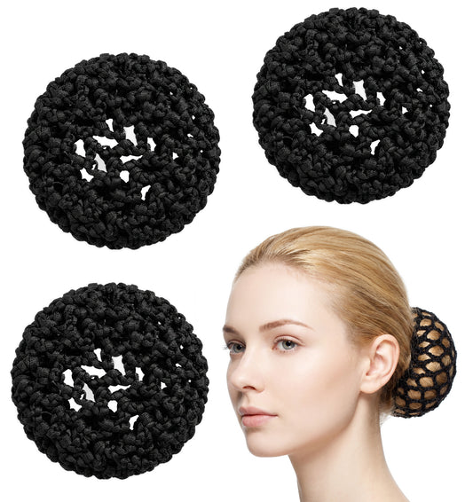 3Pcs Hair Nets for Buns, Hair Bun Net Soft Stretch for Ballet Dance Skating