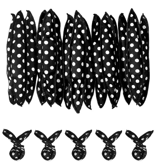 15 PCS Pillow Rollers, Soft Hair Rollers for Night Sleep (Black)