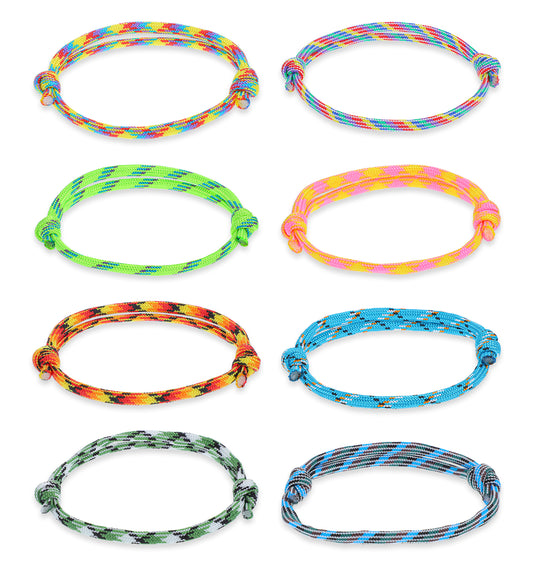 ValueBargain Nautical Braided Rope Bracelet 24 Pack - Handmade Navy Cord Adjustable Sizing for Men, Friendship Gifts & Coastal Style Jewelry