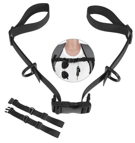 ValueBargain 2 PCS Backpack Chest Straps, Heavy Duty Elastic Chest Strap for Backpack Sternum Strap Add on with Quick Release Buckle, Adjustable Comfortable Fit for Hiking Camping Travel (Black)