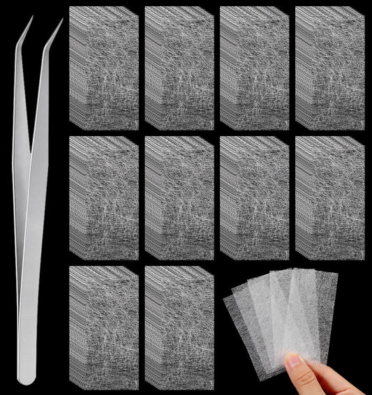 100 Pcs Silk Nail Wrap, Fiberglass Nail Extension Wrap with Tweezers for Repair, Splits, Breaks, and Reinforcement – Soft, Lightweight, and Easy to Use for Women Home Salon