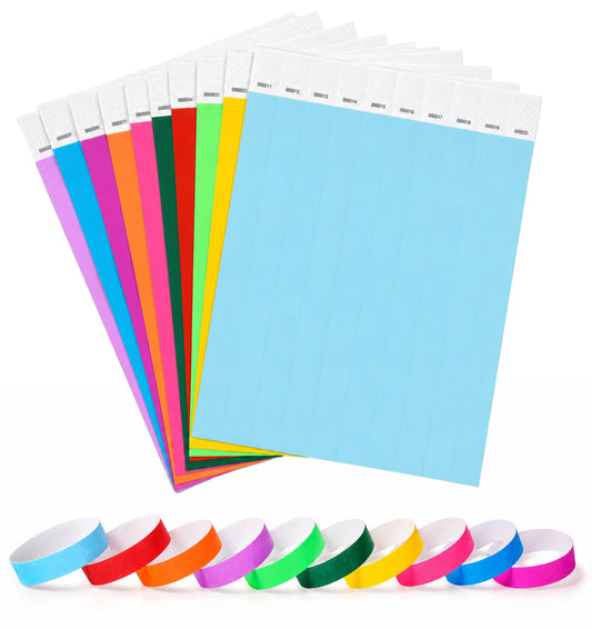 100 Pcs Wristbands for Events, 1-100 Numbered Paper Wristbands for Events