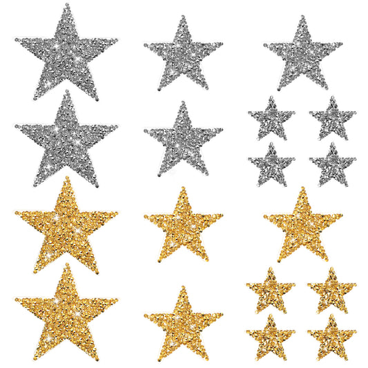 Oruola Star Iron on Patches,18 pcs Stars Embroidered Patche,Iron Sew On Patchs Embroidered Applique Embellishments for Clothing Jeans Hats Jackets Backpacks Patches Appliques
