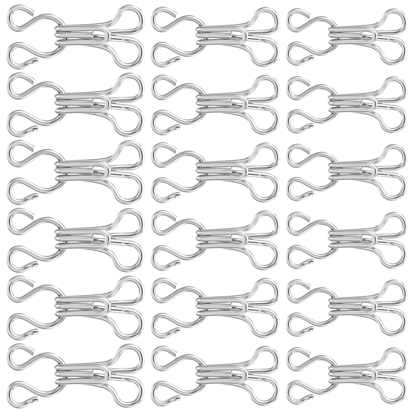 Elegaperma 120Pcs Hooks and Eyes for Repair, Silver Sewing Hooks and Eyes Closure, Clever Spring Design Clasps for Clothing Sewing, Easily Replacement Bra Hook, Bra Clasp for Effective Fasteners