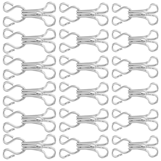 Elegaperma 120Pcs Hooks and Eyes for Repair, Silver Sewing Hooks and Eyes Closure, Clever Spring Design Clasps for Clothing Sewing, Easily Replacement Bra Hook, Bra Clasp for Effective Fasteners