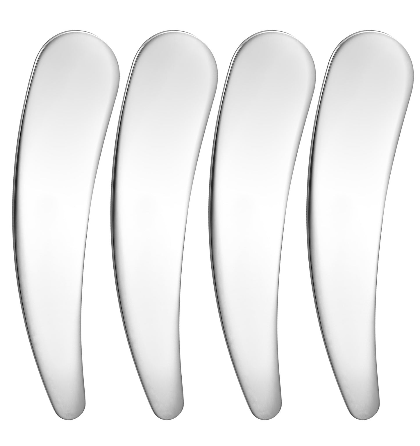 4PCS Makeup Spatulas, Mini Metal Cosmetic Spatulas, Reusable Skincare Scoop for Mixing Sampling Cream Eye Face