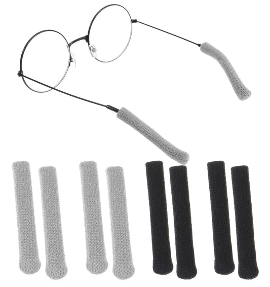 4 Pairs Glasses Ear Cushions, Pads for Glasses Arms Soft Knitted Cotton Pad