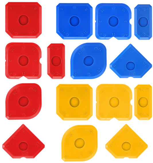 15 Pcs Silicone Tool Finishing, Sealant Finishing Tool, Sealant Grout Finishing Tools for Kitchen Bathroom Window Sink Sealing (Red Yellow Blue)