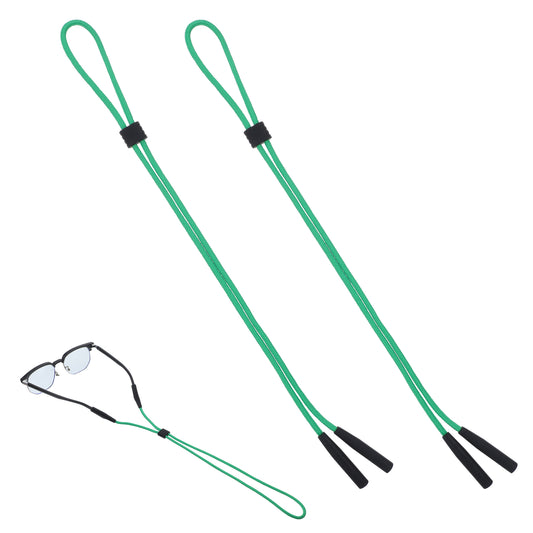 Elegaperma Sunglass Strap - 2pcs Glasses Straps for Sports, Adjustable Nylon Sunglasses Strap for Men & Women, Glasses Lanyard for Outdoor Activities,Green