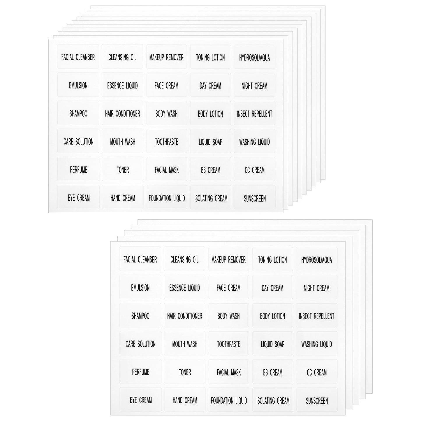 Classicseali 450pcs Waterproof Labels, Transparent Bottle Labels, Clear Name Stickers for Water Bottles, for Travel Size Bottle, Skin Care Products, Shampoo, Shower Wash, Indoor Bottled Bottles Label