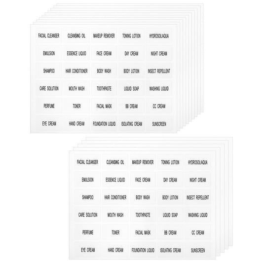 Classicseali 450pcs Waterproof Labels, Transparent Bottle Labels, Clear Name Stickers for Water Bottles, for Travel Size Bottle, Skin Care Products, Shampoo, Shower Wash, Indoor Bottled Bottles Label