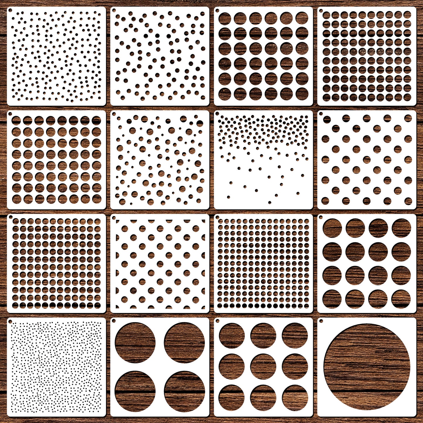 Elegaperma 16PCS Dot Painting Templates Stencil,Reusable Stencils for Crafts Reusable & Sharp-Edge Circle Stencil for Wall, Fabric and DIY Art Projects