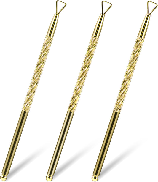 Guduling 3 PCS Lotto Scratcher Tool,Stainless Steel Scratch Off Tool,Gold Multi-Use Lottery Scratcher Tools, for Tickets,Stickers, Labels,Cuticle Tools for Professionals and Amateurs