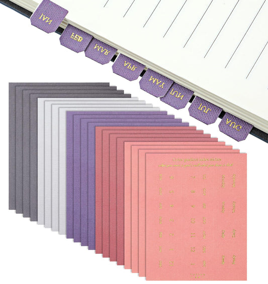 20 Sheets Planners Monthly Tabs, 360 Pcs Self-Adhesive Planner Stickers, Journals Index Tabs Suitable for Journals Agendas and Organizers Office Supplies