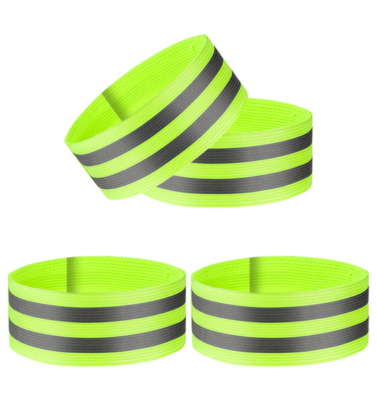 Thrymme 6 Pcs Reflective Bands, Adjustable Elastic Running Reflective Gear