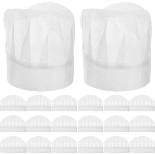 guduling 20-Pack Kids Chef Hat,White Paper Chef Hats for Kids,Adjustable Disposable Childrens Chefs Hat for Hibachi Parties, Baking Classes & Family Cooking Fun