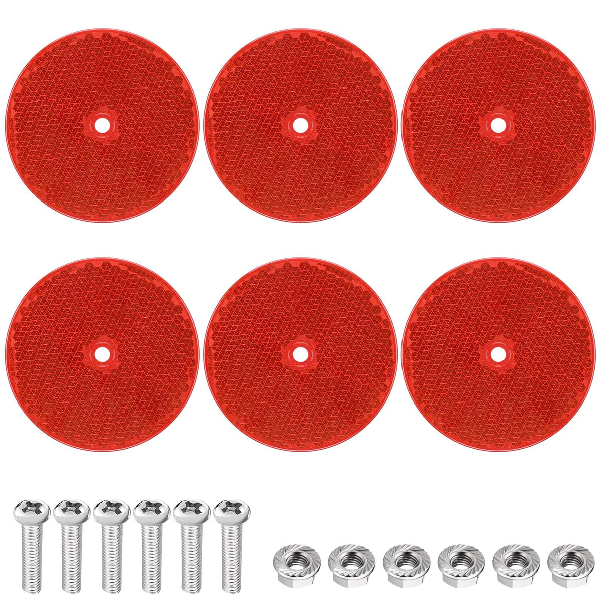 Elegaperma Rear Reflector Pendant Reflectors Red Round 80 mm Pack of 6