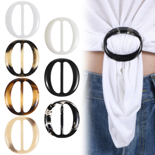 guduling 7pcs Tshirt Clip, Shirt Ties Clips for Women, Elegant Tshirt Ties Rings, Simple Resin Tshirts Clips For Women for The Side for Woman Girls, Buckles, Fasteners Sewing Supplies
