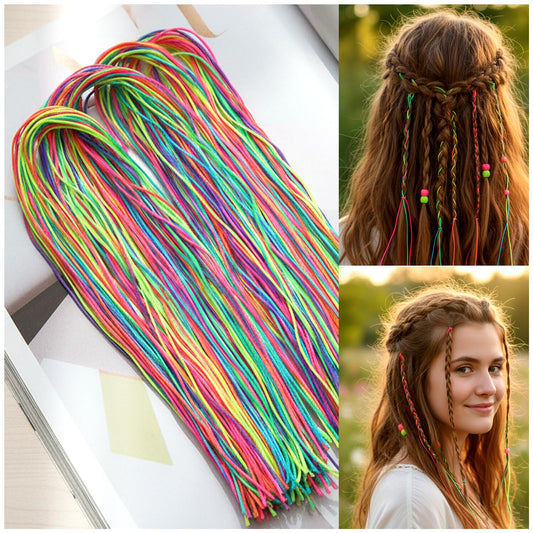 Elegaperma 120pcs Hair Strings for Braids,Colorful Hair Wrap String