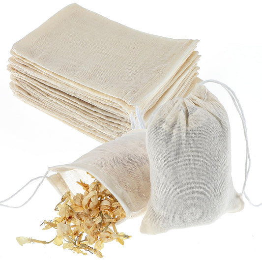 Oruola 30 Spice Bags for Cooking, 4 X 3 in Spice Bags with Drawstring, Muslin Bag for Cookingmuslin Bag for Cooking for Straining, Reusable Tea Bag for Loose Tea Sachet Bags, Spice Bags