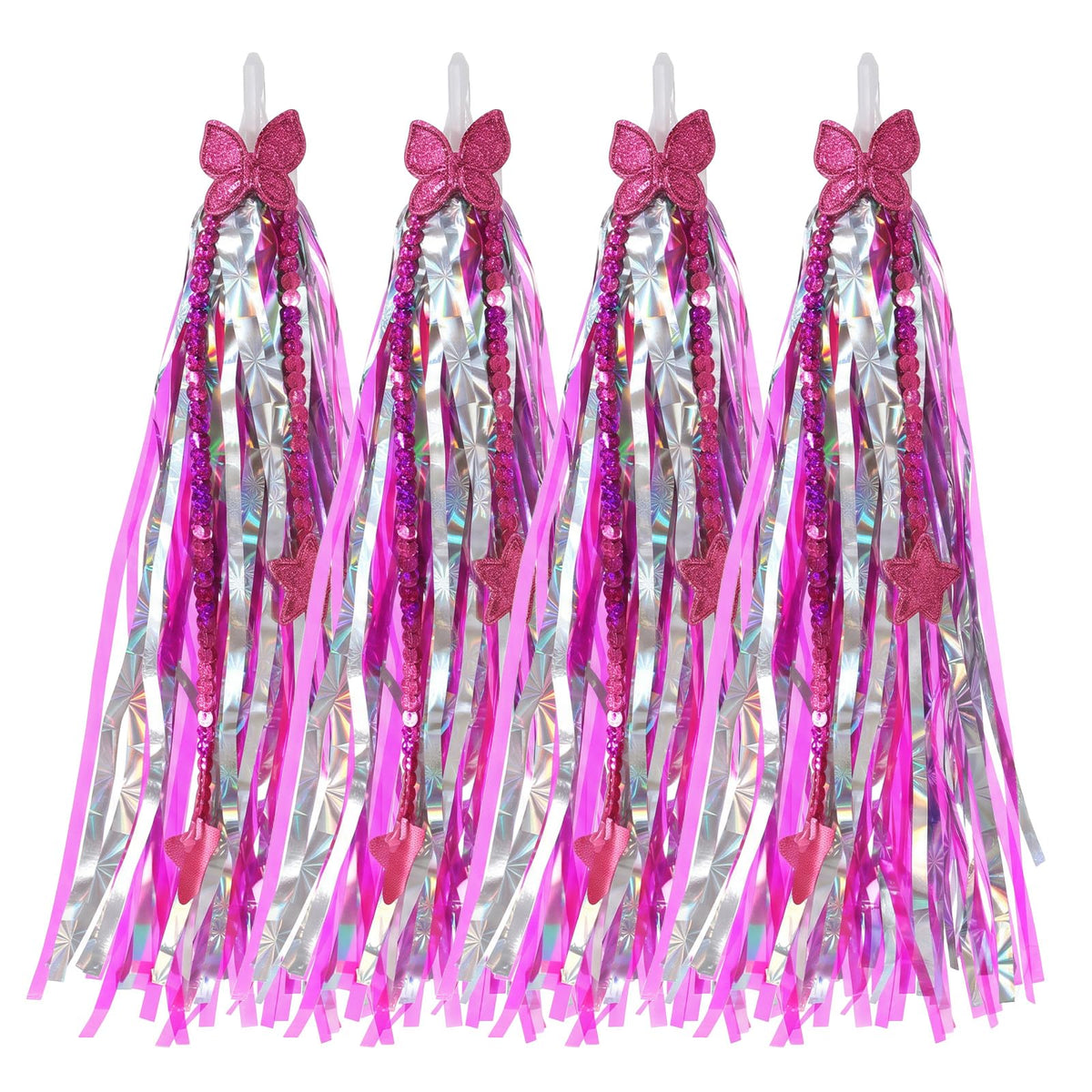 Elegaperma 4Pcs Streamers for Bike Handles,Cute Bike Tassels for Girls Boys
