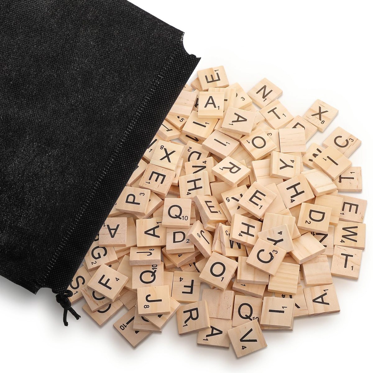 Guduling 200pcs Wooden Letter Tiles,Alphabet Tiles Set for Spelling Games