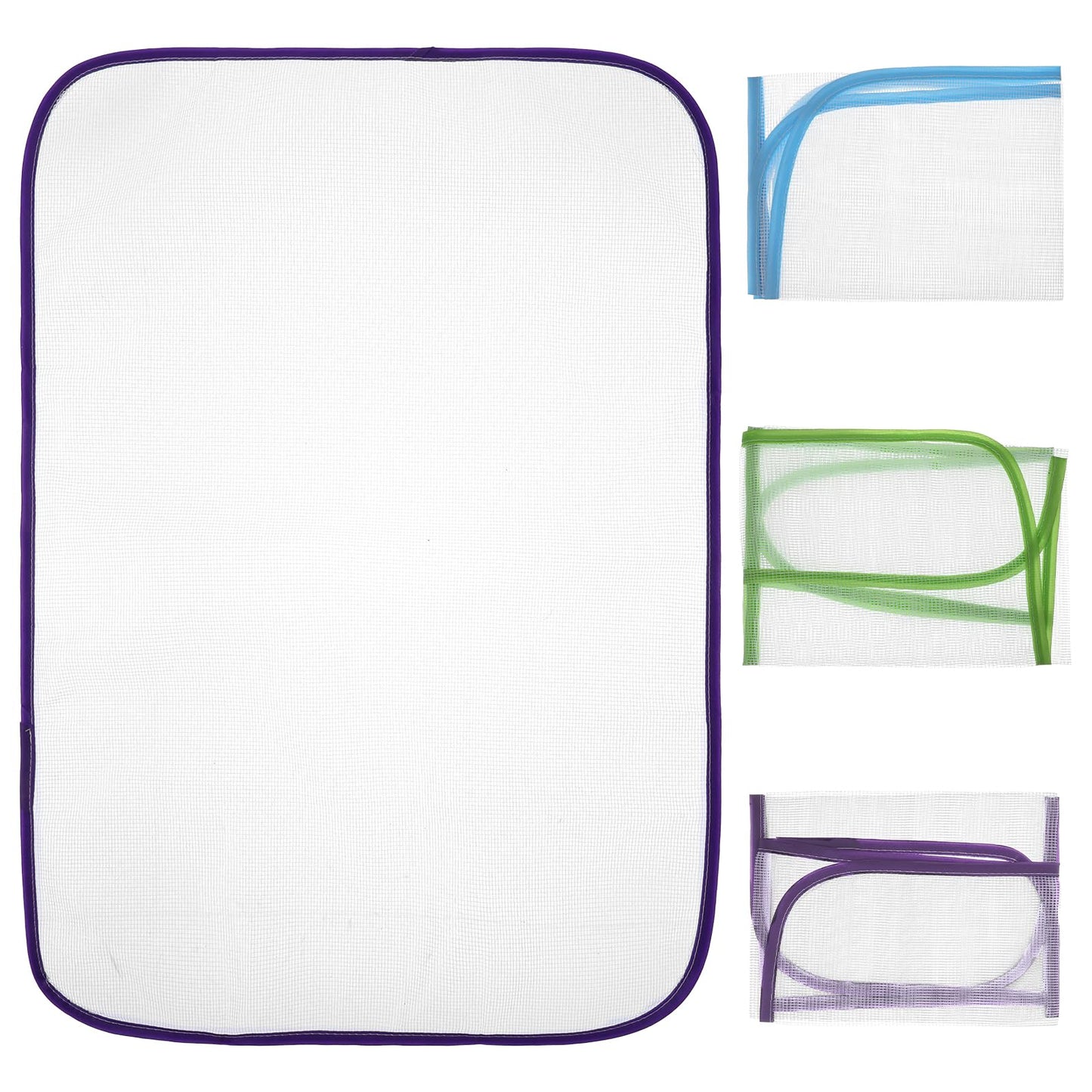 Elegaperma Pack of 3 Ironing Cloths 40 x 60 cm, Ironing Protection Cloth, Mesh Fabric Pad, Polyester Ironing Blanket for Sensitive Fabrics, Protection Against Overheating (Blue, Purple, Green)