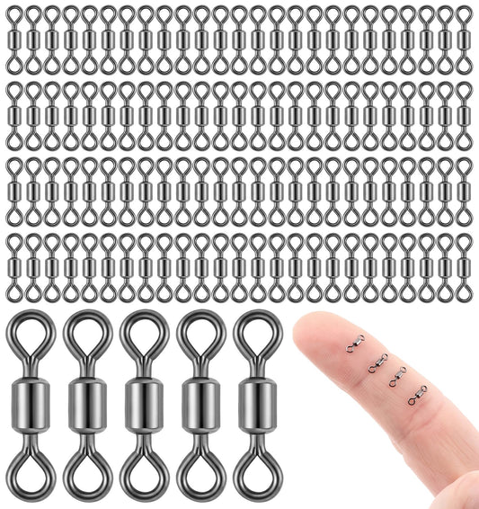 100 Pcs Fishing Swivels, Small Rolling Barrel Swivels Fishing Tackle