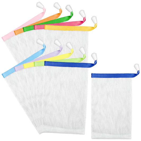 Oruola 20pcs Mesh Soap Bags for Soap Bars,Bar Soap Pouch,3.7 x 5.9 in Soap Saver Bag for Foaming and Drying,Soap Bag with Drawstring Body Facial Cleaning Tool for Bath & Shower (Assorted Colors)