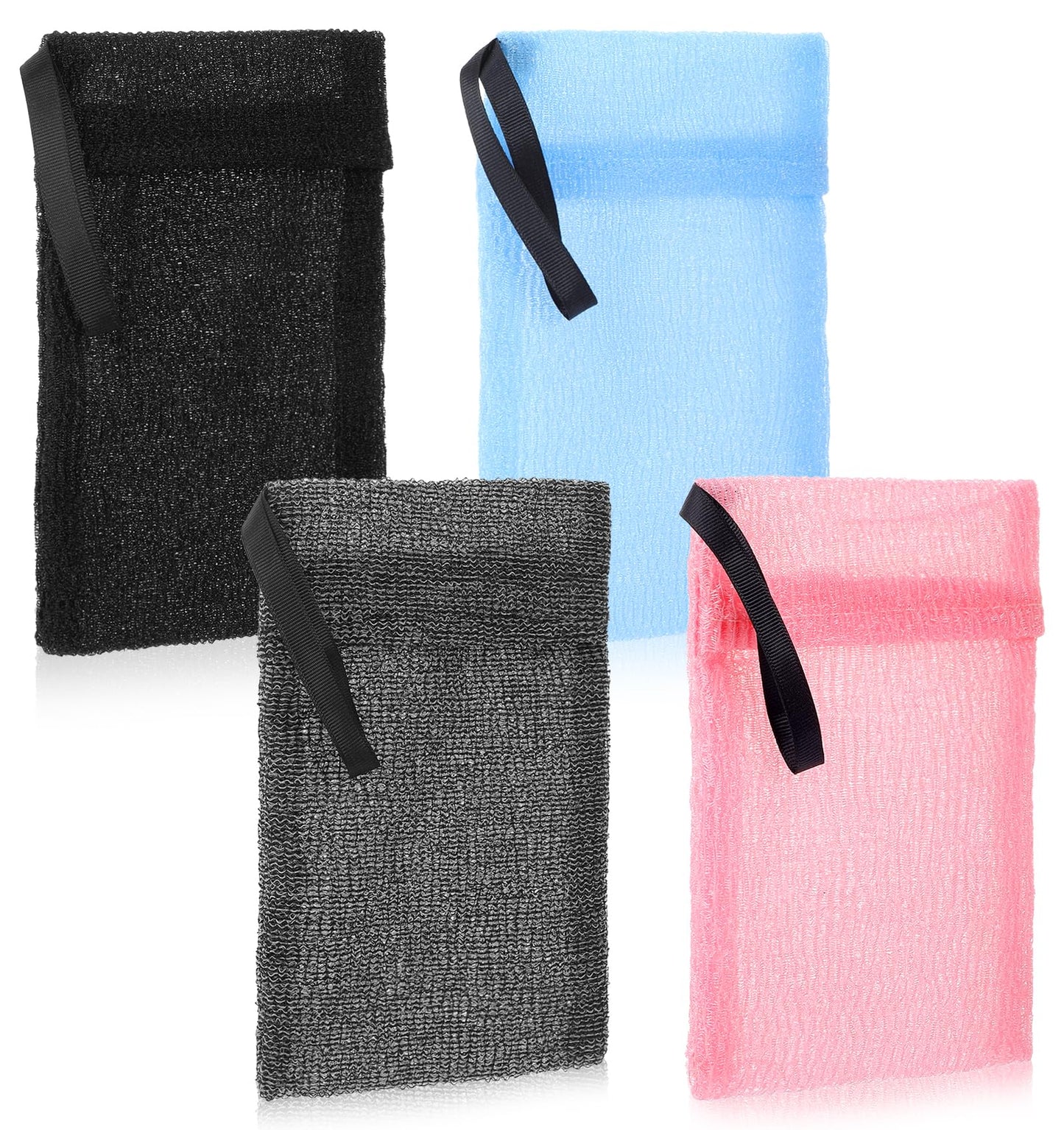 4 Pieces Soap Scrubber Pouch, Exfoliating Soap Bags for Shower