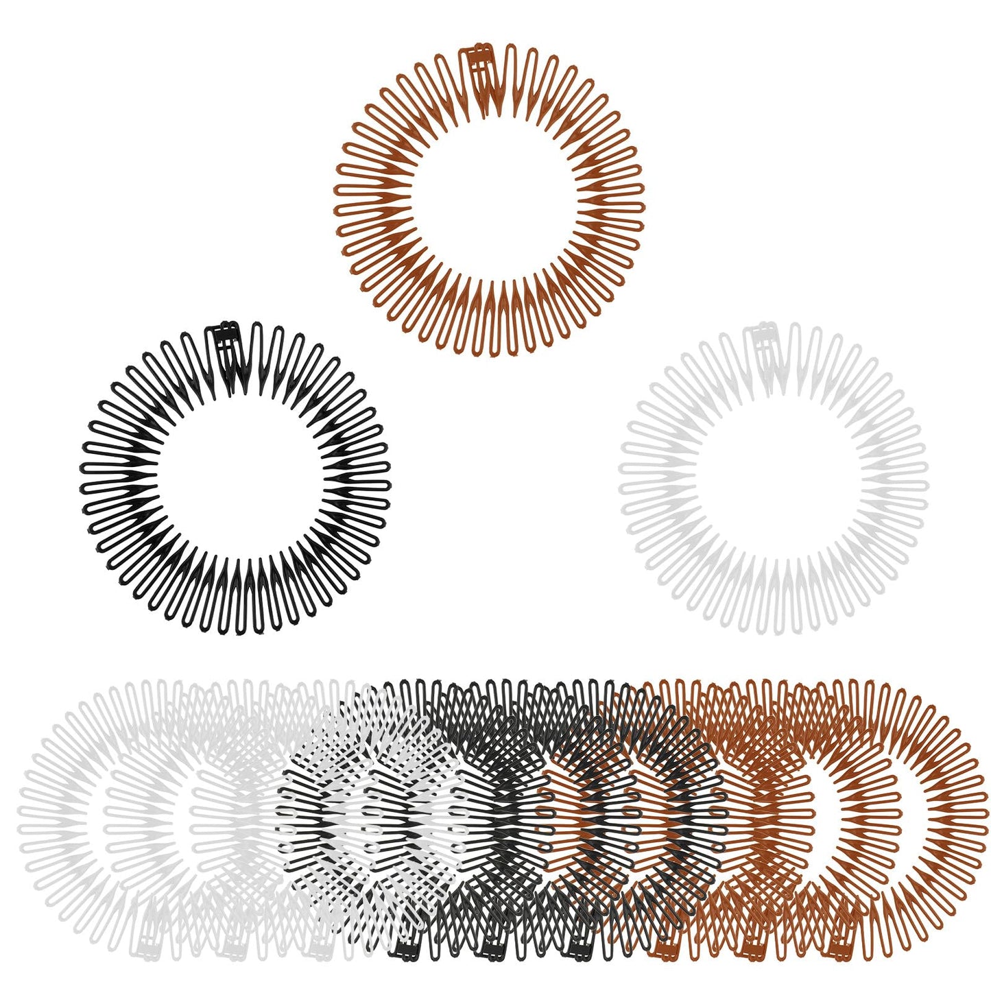 Guduling 12 Pcs Comb Headband,Flexible Plastic Headband with Teeth,Comb Headbands for Women,Girls and Sports,Stretch Combs Headbands,90s Zig Zag Hair Band,3 Colors