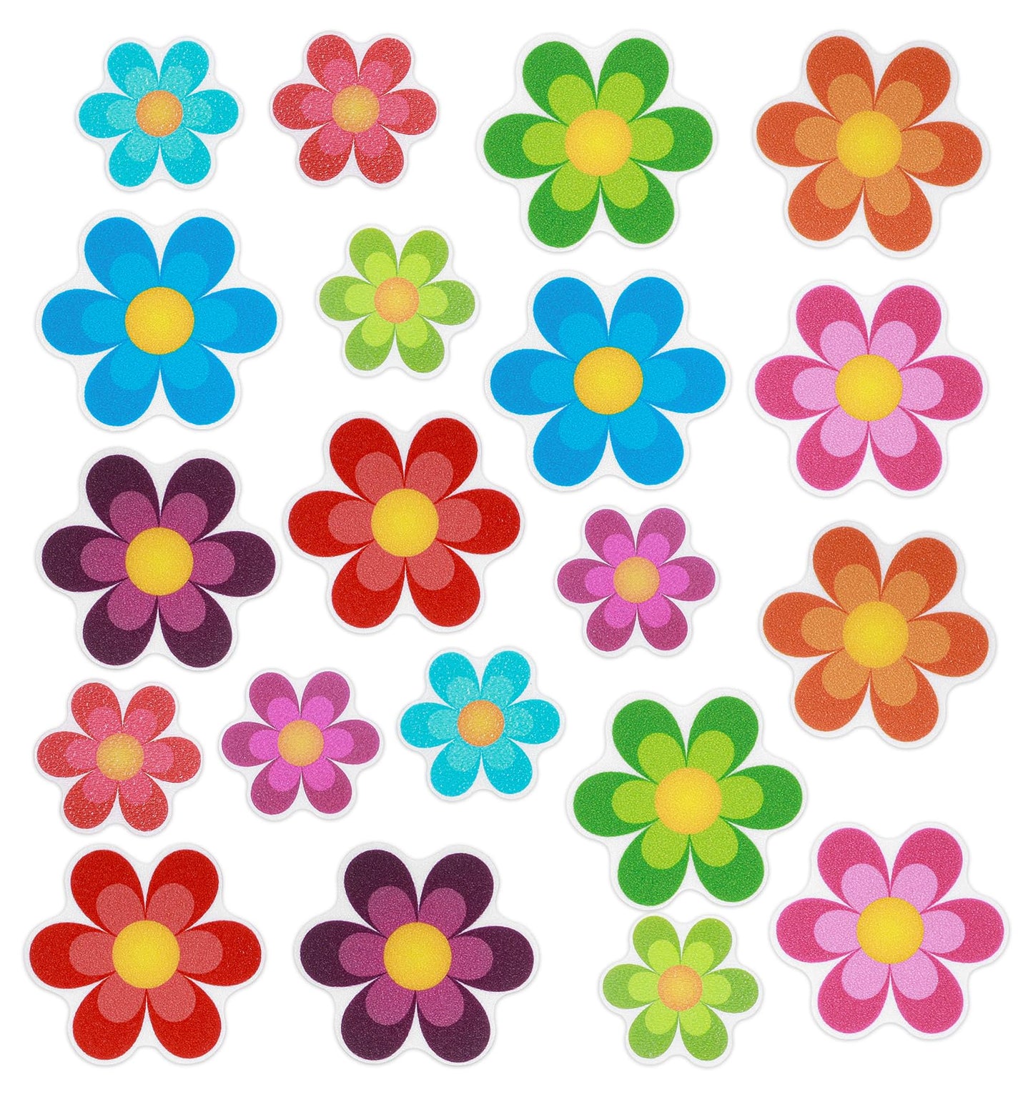 20PCS No Slip Shower Stickers, Adhesive Flower Daisy Non-slip Stickers