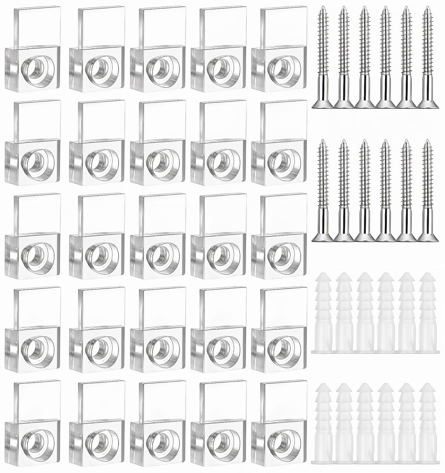 Mirror Holder, ValueBargain 40 Pack Mirror Mounting Clips Wall Installation Clear Plastic Clips for Easy Installation, Suitable for Heavy Duty Glass Hanging and Secure Fastening