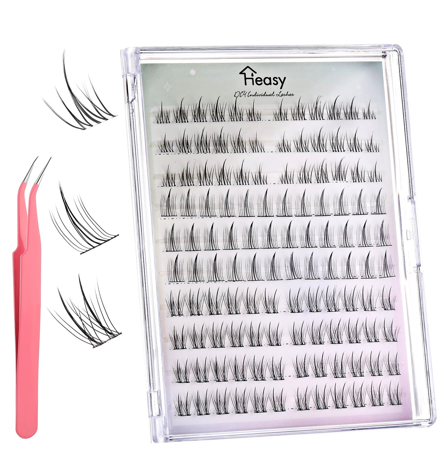 Manhua Lashes Cluster, 120 Pcs 3 Styles Manga Lashes with Include Tweezers & Thin Clear Band, 9-12 mm Anime Lash Clusters with Thin Clear Band for DIY at Home, Black