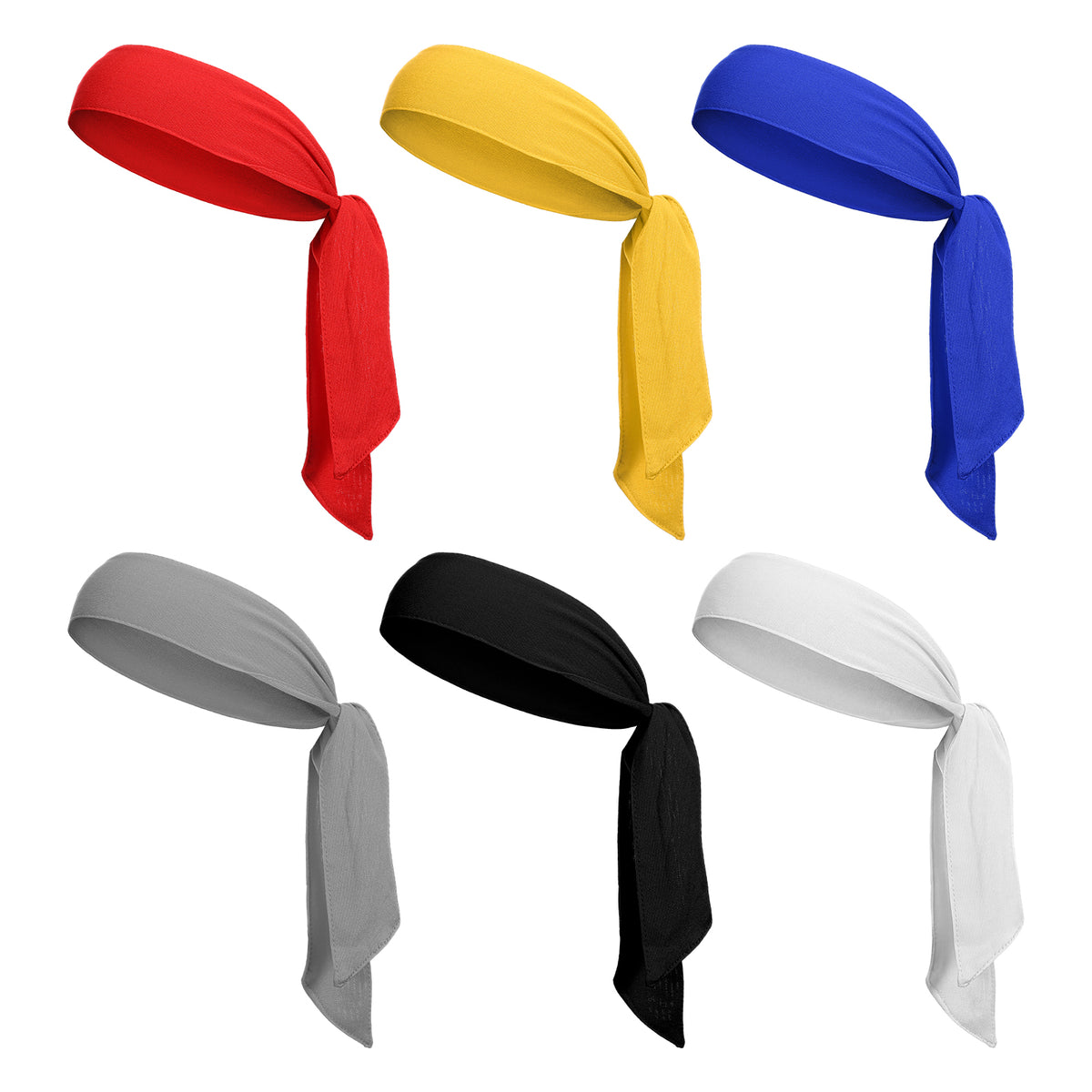 Elegaperma 6Pcs Tennis Headband Tie, Adjustable Colored Sweatband Headband