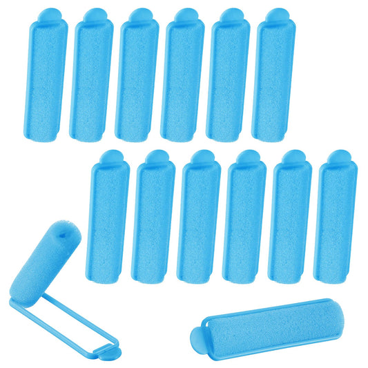 Oruola 14pcs Foam Hair Rollers,2.67 In Hair Rollers to Sleep In,Heatless Curlers for Fine Thin Hair,Sponge Rollers for Hair,Soft Hair Rollers for Hair Styling,Long Short Hair Ladies Children (Blue)