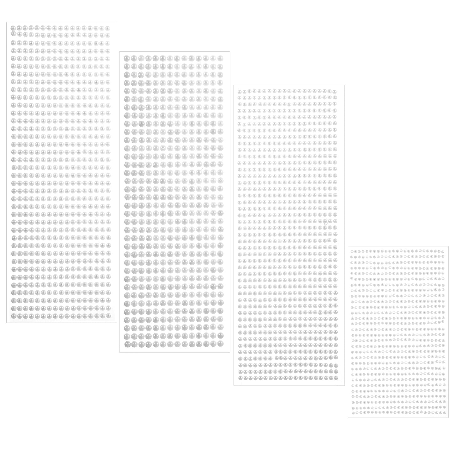 Classicseali 2800pcs Stick on Pearls, 4 Size Self Adhesive Sticky Pearls, Flat Stick On Pearl, for Embellishing Face, Handicrafts, Nail Finger DIY Mobile Phone Decoration, 3/4/5/6mm