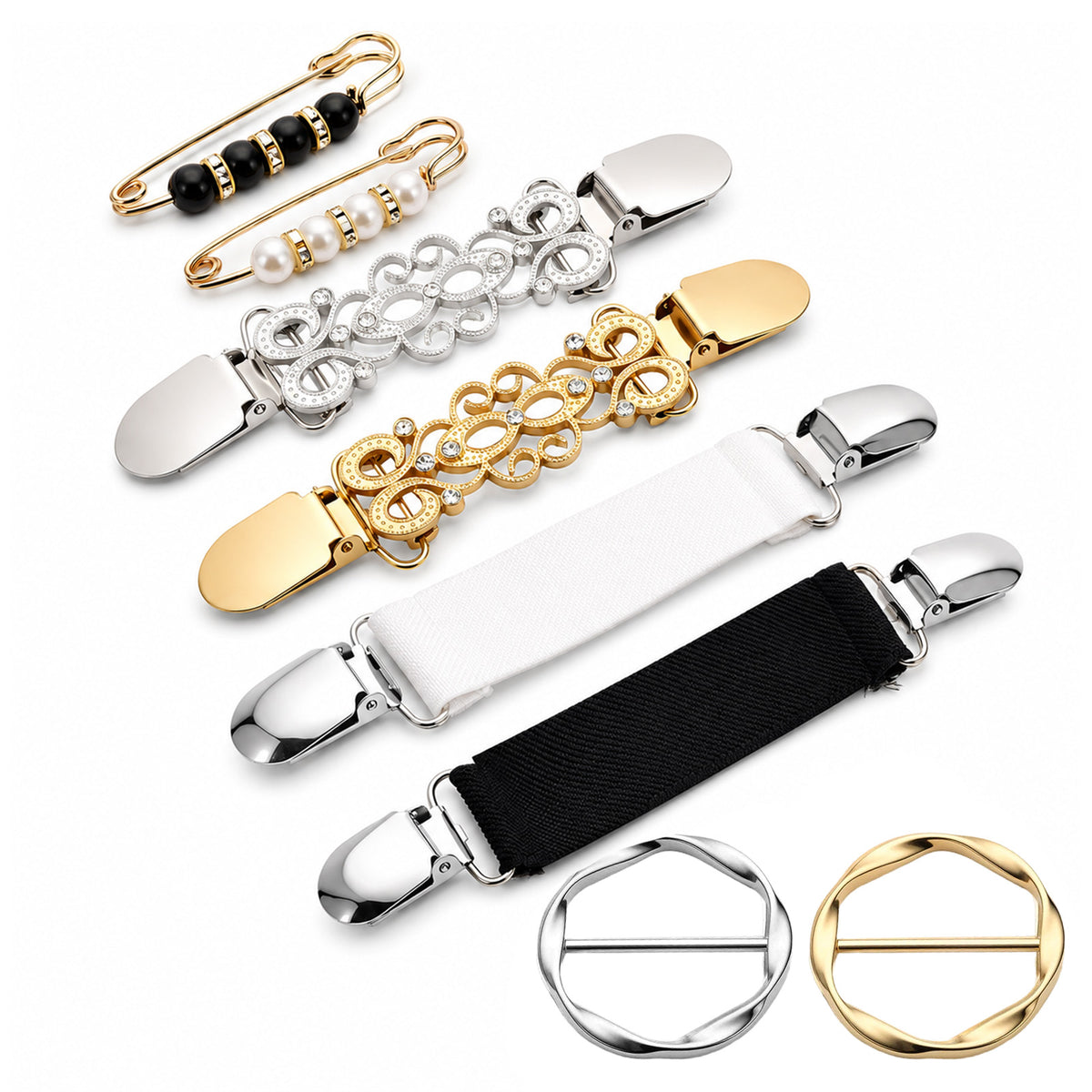 Elegaperma 8Pcs Cinch Clips for Dresses, Retro Dress Tightener Clips