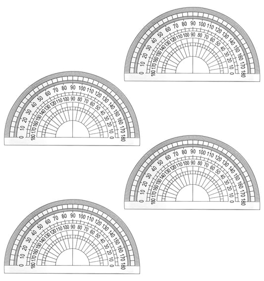 4 Pack Protractors Bulk for Classroom, Math Protractors 180 Degrees Plastic Protractor Set, Clear 4 Inch Angle Measurement Tool for School Geometry