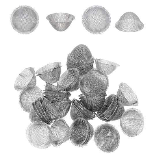 Oruola 50pcs Pipe Filters 3/4 Inch,Screens for Pipes for Weed,Tobacco Pipe Filters,Stainless Steel Pipe Filters with Box,Reusable Bowl Screens Filters Conical Design for Pipe