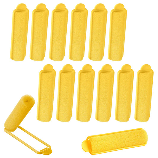 Oruola 14pcs Foam Hair Rollers,2.67 In Hair Rollers to Sleep In,Heatless Curlers for Fine Thin Hair,Sponge Rollers for Hair,Soft Hair Rollers for Hair Styling,Long Short Hair Ladies Children (Yellow)