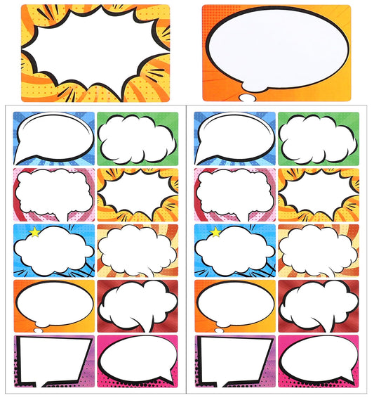 Kids Superhero Incentive Stickers, 500PCS 3" x 2" Waterproof Superhero Name Tags Labels Stickers- 10 Designs