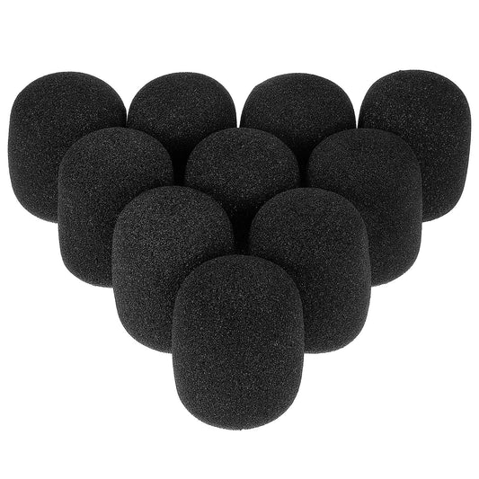 Oruola 10Pcs Mic Covers for Microphones,Thick Black Microphone Covers Foam, Reusable Mic Cover to Prevent Saliva Splashes and Dust from Entering The Mic for Most Handheld Microphone for Karaoke DJ