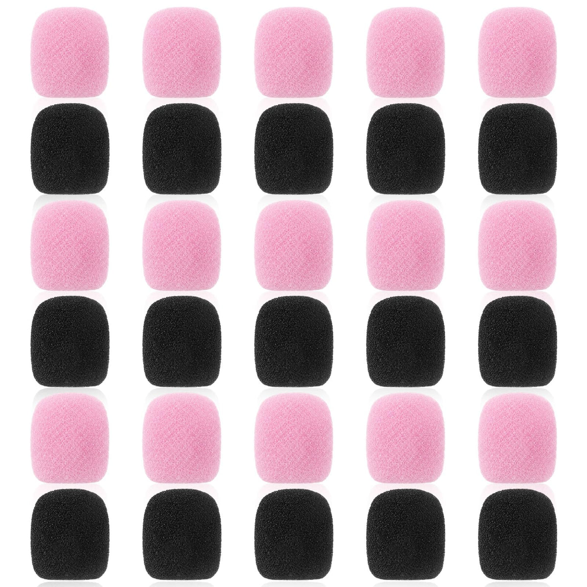 Classicseali 30 pieces microphone wind protection, black and pink, 3 x 2.2 x 0.8 cm