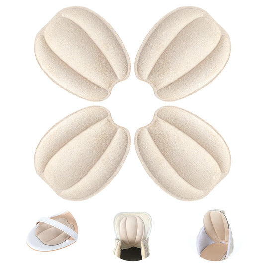 Oruola 2 Pair Beige Non Slip Tongue Cushion Insert for Loose Shoe,Heel Pads Replacement Shoe Filler for Men Women,Shoe Heel pads,Self-Adhesive Heel Pads Protectors for Shoes(Beige)